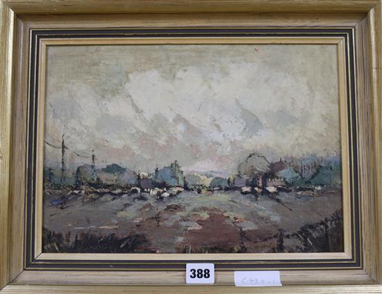 L. Haylock, oil on board, Landscape, signed, 24 x 34cm